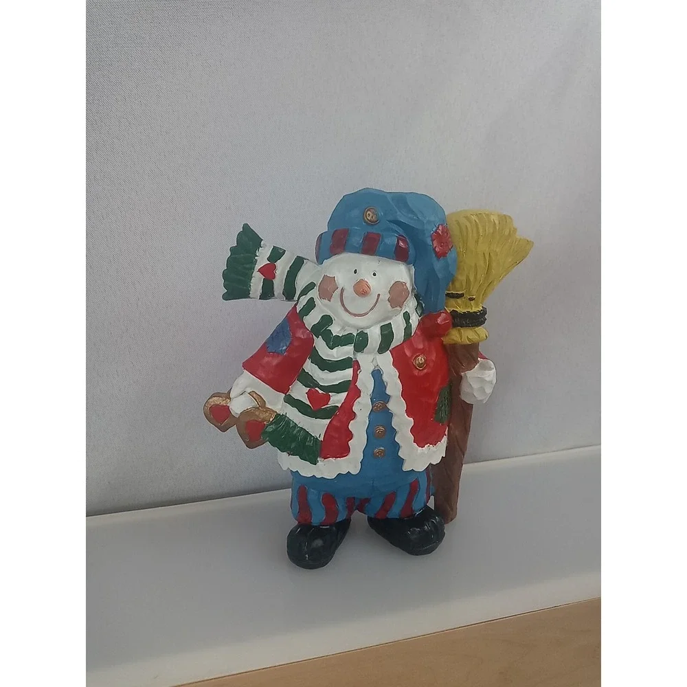 Vintage Ceramic Snowman Figurine 1990's Christmas Figure Holiday‎ Decoration